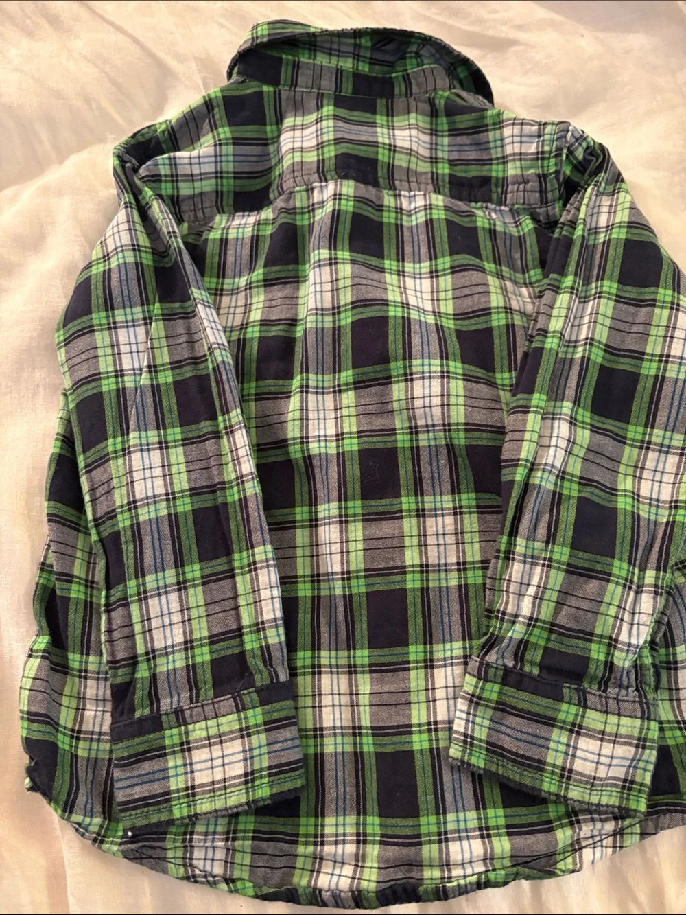 Gymboree Green Navy Plaid Button-Down Shirt